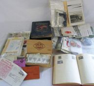 Assorted stamps, albums & postcards