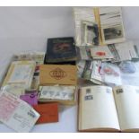 Assorted stamps, albums & postcards