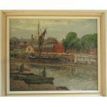 Clive Browne oil painting of 'Boston' 28 cm x 24 cm (size including frame)