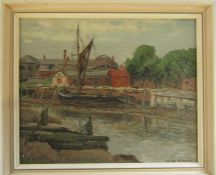 Clive Browne oil painting of 'Boston' 28 cm x 24 cm (size including frame)