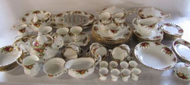 Large quantity of Royal Albert 'Old Country Roses' inc sandwich plates, toast rack, tureens, cake