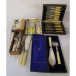 Assorted silver plated cutlery inc fish knives and fish servers