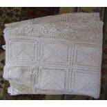 Edwardian c.1910 double crotchet white bedspread