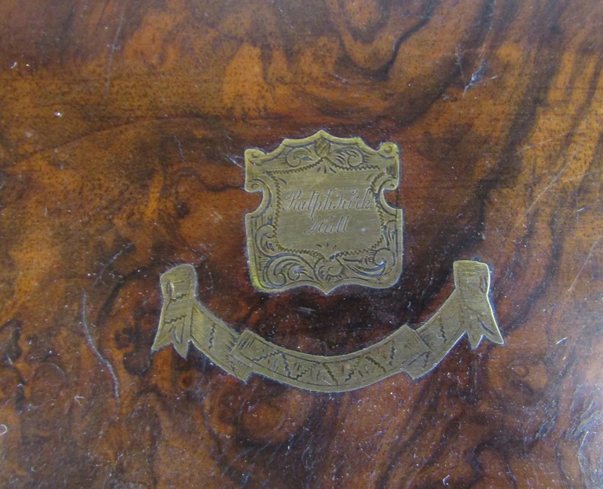 Victorian walnut writing slope box - Image 6 of 7