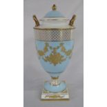 Large Wedgwood twin handle lidded vase 'Rudyard' no 16 (boxed) H 36 cm
