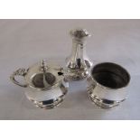 Silver condiment set Birmingham 1919 (spoon 1918) total weight 3.87 ozt