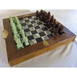 Oriental style folding chess set with pieces