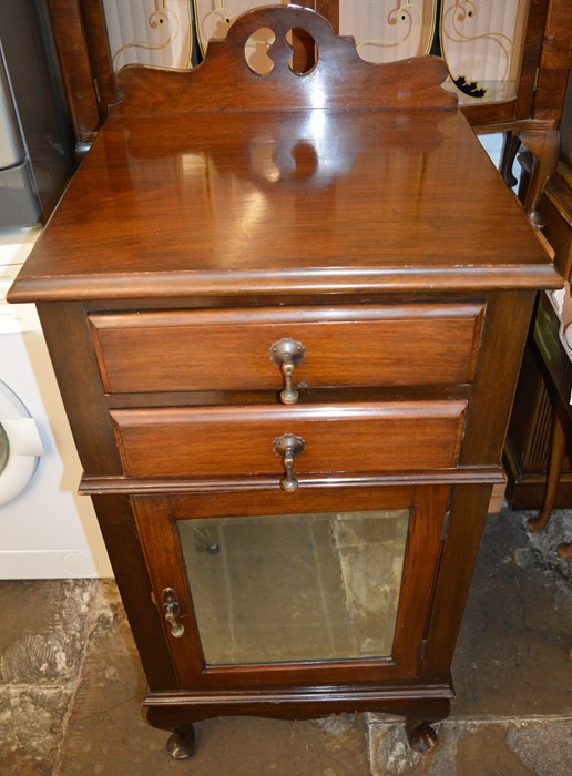 Early 20th century music cabinet with mirror front