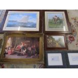 Assorted prints inc limited edition horse racing print