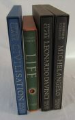 4 Folio Society books - Civilisation, Life, Leonardo da Vinci & Michelangelo