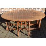 Reproduction 17th century oak double gate leg dining table 196 cm x 150 cm