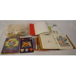 Various stamp albums including world stamps & loose stamps