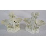 Pair of Minton double figural salts (1 repaired) H 20 cm