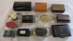 Selection of snuff boxes