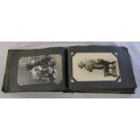 Postcard album containing approximately 98 social history real photo postcards inc military, work