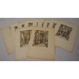 11 loose Holbein engravings depicting the events around the Crucifixion of Christ