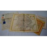17th century Robert Morden map of Lincolnshire, 2 19th century indentures, Time & Tide Calendar 1935