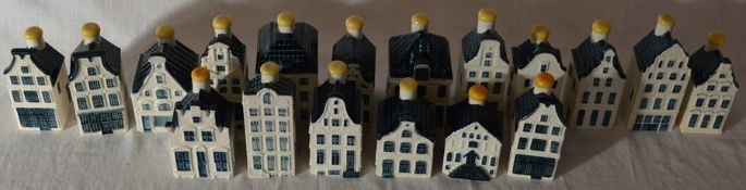 18 blue Delft's Bols KLM house miniatures