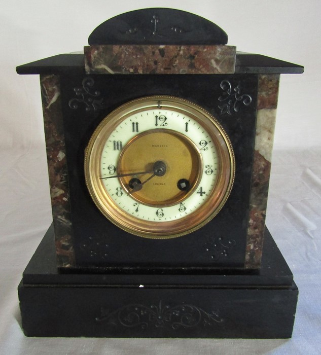 Mansell of Lincoln slate mantel clock H 26 cm