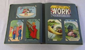 Postcard album containing approximately 300 comic postcards