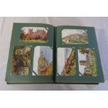 Postcard album containing approximately 456 topographic artist postcards inc A R Quinton, J