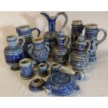 12 pieces of German stoneware including Gerz