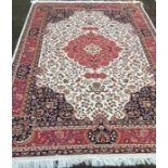 Beige ground Keshan carpet 2.80m by 2.00m