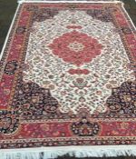 Beige ground Keshan carpet 2.80m by 2.00m