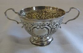 Silver two handle bowl Birmingham 1905 H 6.5 cm weight 2.23 ozt