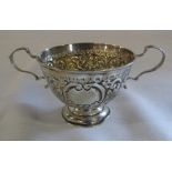 Silver two handle bowl Birmingham 1905 H 6.5 cm weight 2.23 ozt