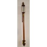 Reproduction stick barometer in a mahogany & brass
