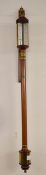 Reproduction stick barometer in a mahogany & brass