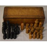 Burr maple veneer wooden box containing a set of c