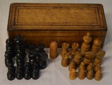 Burr maple veneer wooden box containing a set of c