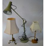 Angle poise desk lamp & 2 other lamps
