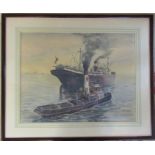 Framed nautical watercolour by D M Sinclair 47 cm x 39 cm (size including frame)