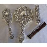 Silver dressing table set various hallmarks inc Chester 1905