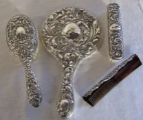 Silver dressing table set various hallmarks inc Chester 1905