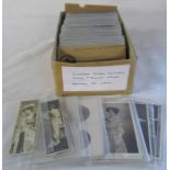 Box of approximately 350 postcards relating to Edwardian actresses inc 8 'bookmark' postcards