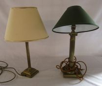 2 brass table lamps