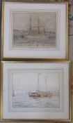 Cecil Westland Pilcher (1870-1943) framed watercolour of the river Thames signed C W Pilcher May