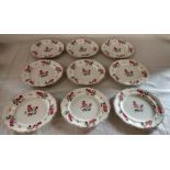 Set of 6 mid nineteenth century English porcelain plates with hand painted floral decoration diam.