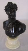 Bronze bust possibly of William IV on a marble base H 25 cm