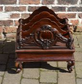 Victorian rosewood Canterbury on cabriole legs