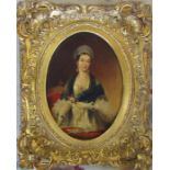 Gilt framed oil on board of Queen Victoria after E