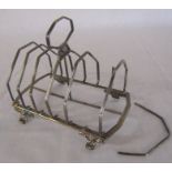 Large Victorian silver toast rack (af) London 1849 weight 8.27 ozt
