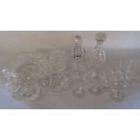 Assorted glassware inc decanters and fruit bowl