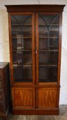 Victorian mahogany display bookcase with ebony gla