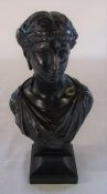 Bronze bust of a classical woman signed signed J Salmson H 25 cm