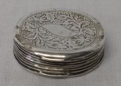 George IV oval silver vinaigrette with reeded edge, floral engraving and ornate pierced grill by W